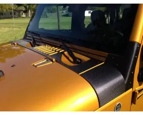 Tufskinz Cowl And Hood Vent Trim Fits 2007-2018 Wrangler Jk 4 Piece Kit In Raw Carbon Fiber