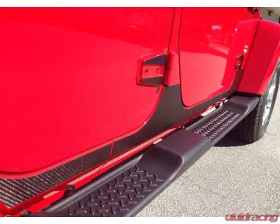 Tufskinz (4 Door)Rocker Panel Trim Fits 2007-2018 Jeep Wrangler Jk (4 Door) 8 Piece Kit In Raw Carbon Fiber - JEA025-RCFMP-X