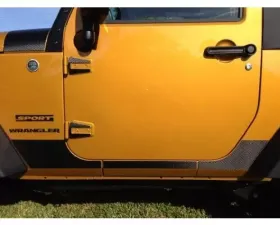 Tufskinz (2 Door)Rocker Panel Trim Fits 2007-2018 Jeep Wrangler Jk (2 Door) 6 Piece Kit In Raw Carbon Fiber