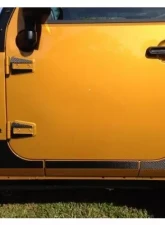 Tufskinz (2 Door)Rocker Panel Trim Fits 2007-2018 Jeep Wrangler Jk (2 Door) 6 Piece Kit In Raw Carbon Fiber                                     - JEC026-RCFMP-X - Image 2