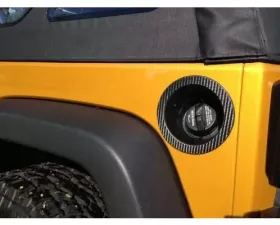 Tufskinz Fuel Cover Trim Fits 2007-2018 Jeep Wrangler Jk 1 Piece Kit Ring Only Raw Carbon Fiber