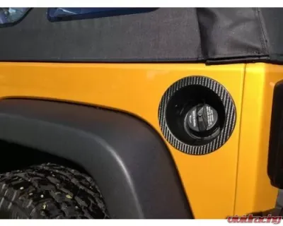 Tufskinz Fuel Cover Trim Fits 2007-2018 Jeep Wrangler Jk 1 Piece Kit Ring Only Raw Carbon Fiber - JEM024-RCFMP-X