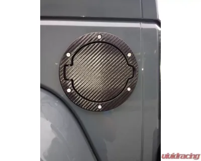 Tufskinz Fuel Cover Trim Fits 2007-2018 Jeep Wrangler Jk 2 Piece Kit Ring With Lid Cover Raw Carbon Fiber - JEM027-RCFMP-X
