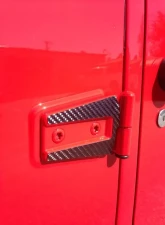 Tufskinz 2 Door Hinge Trim Kit Fits 2007-2018 Jeep Wrangler Jk 6 Piece Kit In Raw Carbon Fiber                                     - JEM029-RCFMP-X - Image 3