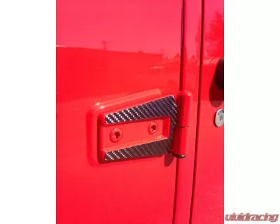 Tufskinz 2 Door Hinge Trim Kit Fits 2007-2018 Jeep Wrangler Jk 6 Piece Kit In Raw Carbon Fiber - JEM029-RCFMP-X