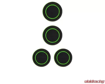 Tufskinz Interior Cup Holder Inserts Fits 2007-2018 Wrangler Jk 4 Piece Kit In Black/Green - JEP005-FGN-X