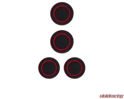 Tufskinz Interior Cup Holder Inserts Fits 2007-2018 Wrangler Jk 4 Piece Kit In Black/Red - JEP005-FRD-X