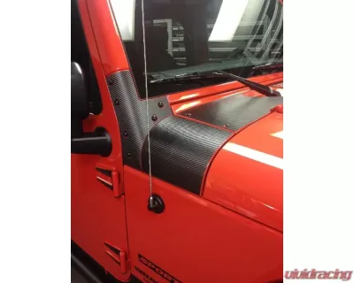 Tufskinz Cowl Trim Fits 2007-2018 Wrangler Jk 2 Piece Kit In Raw Carbon Fiber - JEX057-RCFMP-X