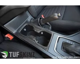 Tufskinz Double Cup Holder Accent Fits 2019-2020 Ford Ranger 1 Piece Kit In Real Carbon Fiber(Domed)