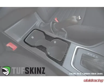 Tufskinz Double Cup Holder Accent Fits 2019-2020 Ford Ranger 1 Piece Kit In Real Carbon Fiber(Raw) - RAG010-RCF-X