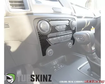 Tufskinz Climate Control Accent Fits 2019-2020 Ford Ranger 1 Piece Kit In Real Carbon Fiber (Domed) - RAG011-DCF-G