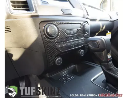 Tufskinz Climate Control Accent Fits 2019-2020 Ford Ranger 1 Piece Kit In Real Carbon Fiber (Domed) - RAG011-DCF-G