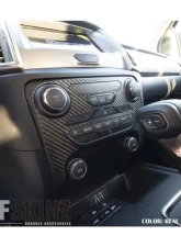 Tufskinz Climate Control Accent Fits 2019-2020 Ford Ranger 1 Piece Kit In Real Carbon Fiber (Raw)                                     - RAG011-RCF-X - Image 2