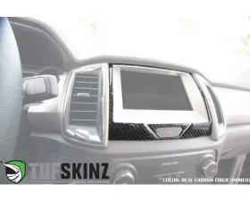 Tufskinz Navigation Display Accents Fits 2019-2020 Ford Ranger 2 Piece Kit In Real Carbon Fiber (Domed)