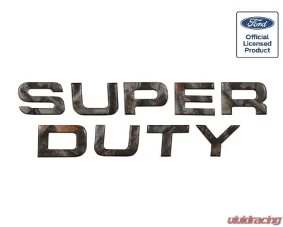 Tufskinz "Super Duty" Hood Letter Inserts Fits 2008-2016 Ford Super Duty 9 Piece Kit In Camouflage - SUP002-CAM-M