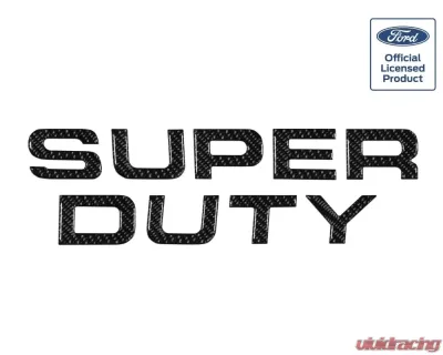 Tufskinz "Super Duty" Hood Letter Inserts Fits 2008-2016 Ford Super Duty 9 Piece Kit In Domed Carbon Fiber - SUP002-DCF-G