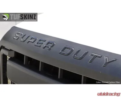 Tufskinz "Super Duty" Hood Letter Inserts Fits 2008-2016 Ford Super Duty 9 Piece Kit In Domed Carbon Fiber - SUP002-DCF-G