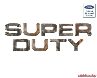 Tufskinz "Super Duty" Tailgate Letter Inserts Fits 2008-2016 Ford Super Duty 9 Piece Kit In Camouflage - SUP003-CAM-M