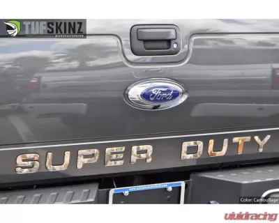 Tufskinz "Super Duty" Tailgate Letter Inserts Fits 2008-2016 Ford Super Duty 9 Piece Kit In Camouflage - SUP003-CAM-M