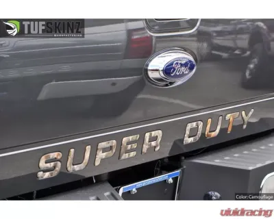 Tufskinz "Super Duty" Tailgate Letter Inserts Fits 2008-2016 Ford Super Duty 9 Piece Kit In Camouflage - SUP003-CAM-M