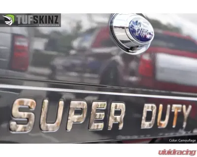 Tufskinz "Super Duty" Tailgate Letter Inserts Fits 2008-2016 Ford Super Duty 9 Piece Kit In Camouflage - SUP003-CAM-M