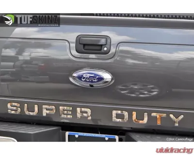 Tufskinz "Super Duty" Tailgate Letter Inserts Fits 2008-2016 Ford Super Duty 9 Piece Kit In Camouflage - SUP003-CAM-M