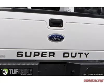 Tufskinz "Super Duty" Tailgate Letter Inserts Fits 2008-2016 Ford Super Duty 9 Piece Kit In Domed Carbon Fiber - SUP003-DCF-G