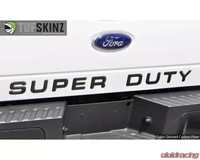 Tufskinz "Super Duty" Tailgate Letter Inserts Fits 2008-2016 Ford Super Duty 9 Piece Kit In Domed Carbon Fiber - SUP003-DCF-G