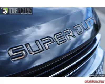 Tufskinz "Super Duty" Hood Letter Inserts Fits 2017-2020 Ford Super Duty 10 Piece Kit In Camouflage - SUP008-CAM-M