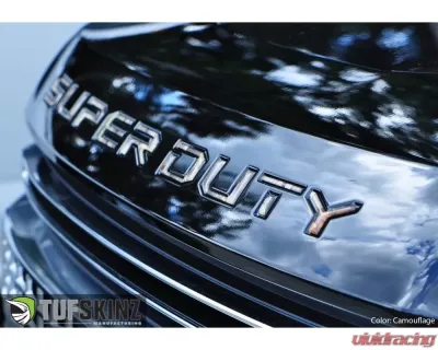Tufskinz "Super Duty" Hood Letter Inserts Fits 2017-2020 Ford Super Duty 10 Piece Kit In Camouflage - SUP008-CAM-M
