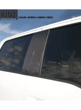 Tufskinz Door Pillar Overlays Fits 2017-2020 Ford Super Duty (Super Cab / Super Crew) With Key Pad 4 Piece Kit In Domed Carbon Fiber                                     - SUP044-DCF-G - Image 3