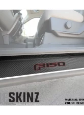 Tufskinz Door Sill Protection Raw Real Carbon Fiber F-150 Logo(Black/Red) Front Doors 2 Piece Kit                                     - SUP055-FRD-RCFMP-079-X - Image 3