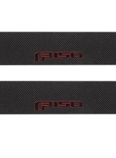Tufskinz Door Sill Protection Raw Real Carbon Fiber F-150 Logo(Black/Red) Front Doors 2 Piece Kit                                     - SUP055-FRD-RCFMP-079-X - Image 3