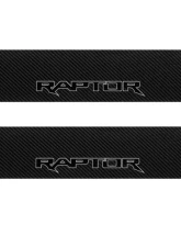 Tufskinz Door Sill Protection Raw Real Carbon Fiber Raptor Logo(Black/Gray) Front Doors 2 Piece Kit                                     - SUP055-FRD-RCFMP-149-X - Image 2