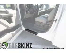 Tufskinz Door Sill Protection Raw Real Carbon Fiber Front Doors 2 Piece Kit