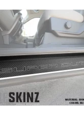 Tufskinz Door Sill Protection Raw Real Carbon Fiber Super Duty Logo(Black/Gray) Front Doors 2 Piece Kit                                     - SUP055-RCFMP-073-X - Image 3