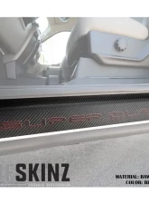 Tufskinz Door Sill Protection Raw Real Carbon Fiber Super Duty Logo(Black/Red) Front Doors 2 Piece Kit                                     - SUP055-RCFMP-075-X - Image 3