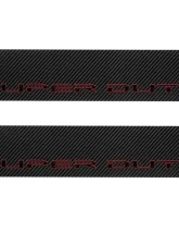 Tufskinz Door Sill Protection Raw Real Carbon Fiber Super Duty Logo(Black/Red) Front Doors 2 Piece Kit                                     - SUP055-RCFMP-075-X - Image 2