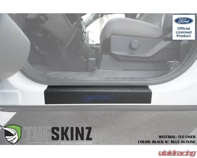 Tufskinz Door Sill Protection Tuf-Liner Series F-150 Logo(Black/Blue) Front Doors 2 Piece Kit - SUP057-FRD-TFLMP-186-X