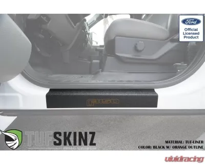 Tufskinz Door Sill Protection Tuf-Liner Series F-150 Logo (Black/Orange) Front Doors 2 Piece Kit - SUP057-FRD-TFLMP-188-X