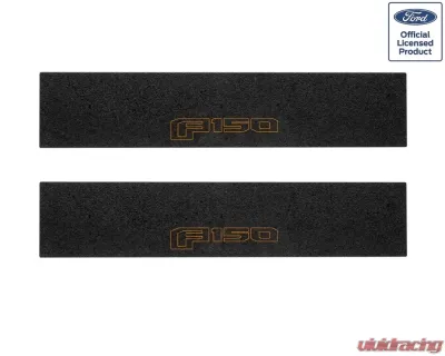 Tufskinz Door Sill Protection Tuf-Liner Series F-150 Logo (Black/Orange) Front Doors 2 Piece Kit - SUP057-FRD-TFLMP-188-X