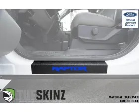 Tufskinz Door Sill Protection Tuf-Liner Series Raptor Logo(Blue) Front Doors 2 Piece Kit