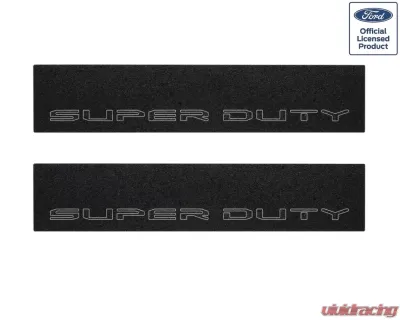 Tufskinz Door Sill Protection Tuf-Liner Series Super Duty Logo(Black/Gray) Front Doors 2 Piece Kit - SUP057-TFLMP-081-X