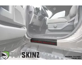 Tufskinz Door Sill Protection Tuf-Liner Series Super Duty Logo(Red) Front Doors 2 Piece Kit
