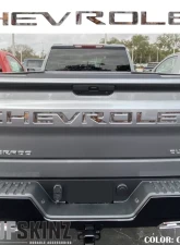Tufskinz "Chevrolet" Tailgate Letter Inserts Fits 2019-2020 Chevrolet Silverado Silverado HD 7 Piece Kit In Camouflage                                     - SVD003-CAM-M - Image 3