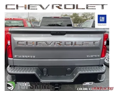 Tufskinz "Chevrolet" Tailgate Letter Inserts Fits 2019-2020 Chevrolet Silverado Silverado HD 7 Piece Kit In Camouflage - SVD003-CAM-M
