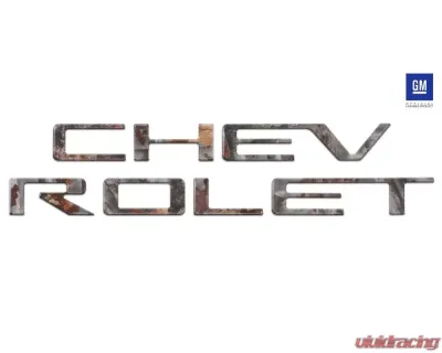 Tufskinz "Chevrolet" Tailgate Letter Inserts Fits 2019-2020 Chevrolet Silverado Silverado HD 7 Piece Kit In Camouflage - SVD003-CAM-M
