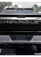 Tufskinz "Chevrolet" Tailgate Letter Inserts Fits 2019-2020 Chevrolet Silverado Silverado HD 7 Piece Kit In Camouflage                                     - SVD003-CAM-M - Image 3