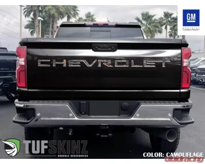 Tufskinz "Chevrolet" Tailgate Letter Inserts Fits 2019-2020 Chevrolet Silverado Silverado HD 7 Piece Kit In Camouflage - SVD003-CAM-M