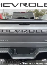 Tufskinz "Chevrolet" Tailgate Letter Inserts Fits 2019-2020 Chevrolet Silverado Silverado HD 7 Piece Kit In Real Carbon Fiber(Domed)                                     - SVD003-DCF-G - Image 4